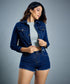 Blue Fray Hem Jacket